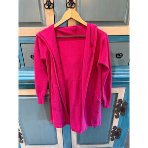 Women's Unbranded Pink Knit Hooded Cardigan Sweater S